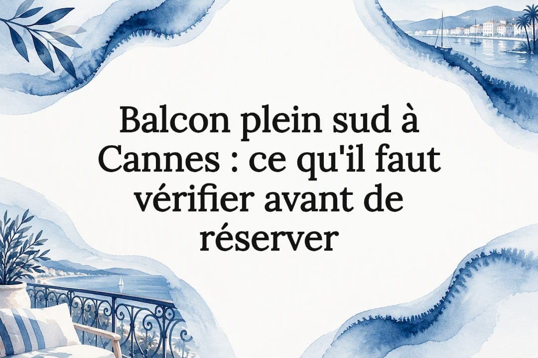 Balcon plein sud à Cannes : ce qu'il faut vérifier avant de réserver
