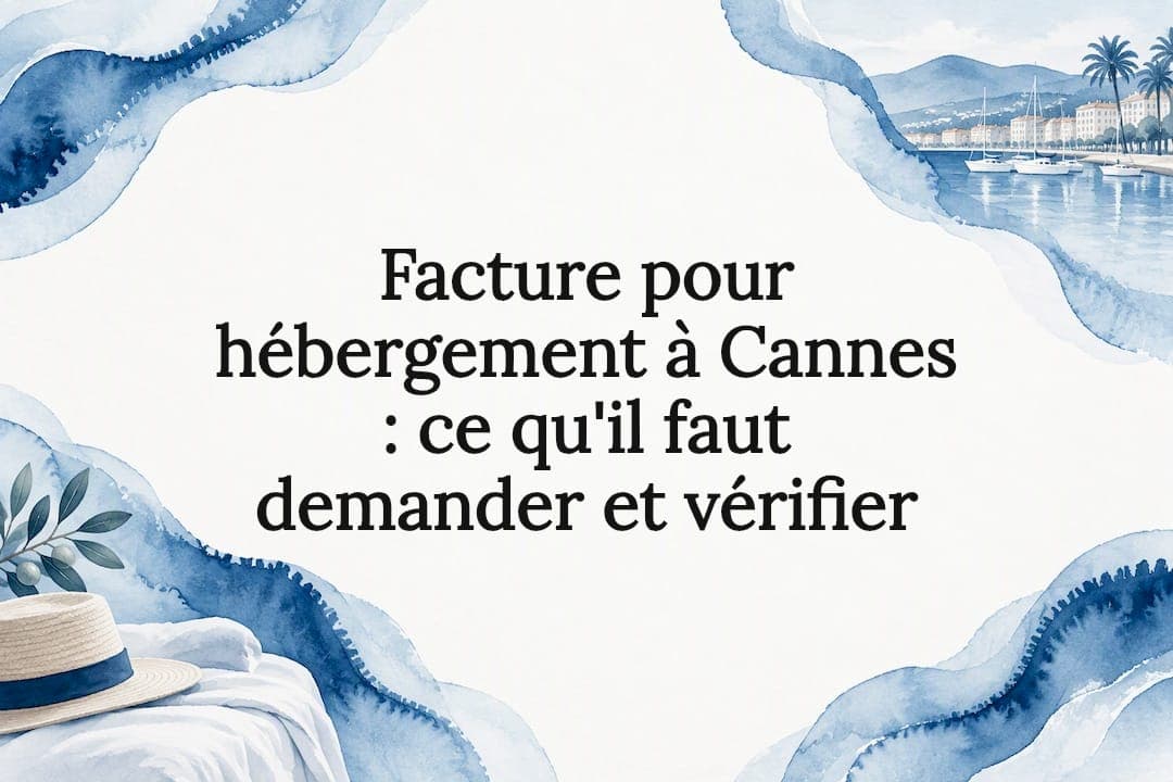 Facture pour hébergement à Cannes : ce qu'il faut demander et vérifier